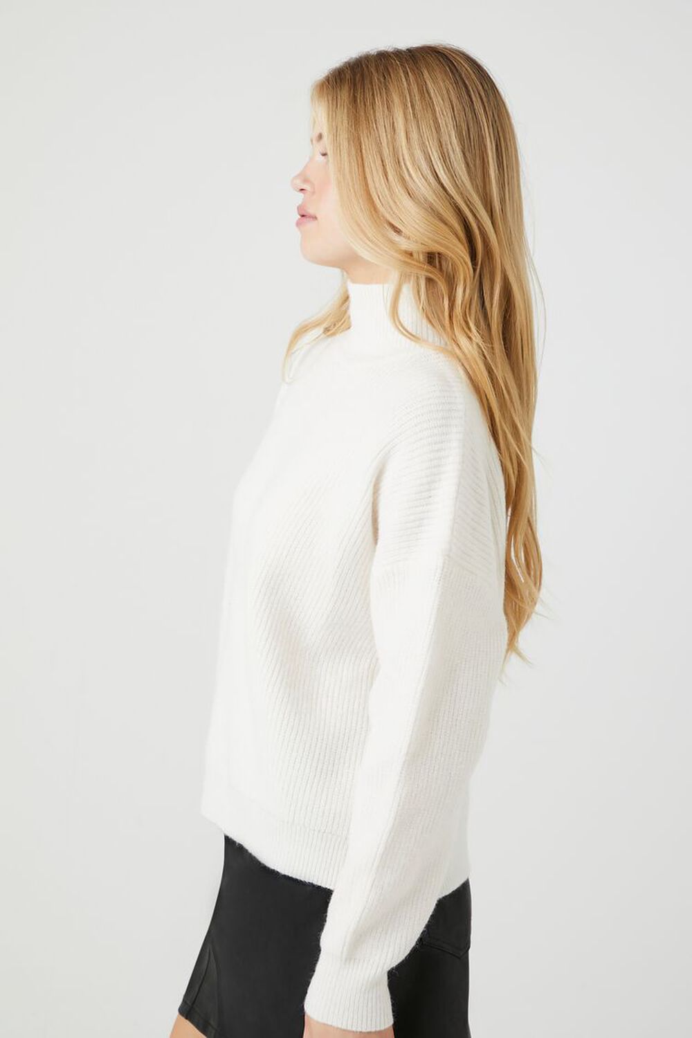 Ribbed Knit Turtleneck Sweater